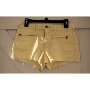 WOMEN'S‎ FREE PEOPLE NEON YELLOW CORDUROY SHORT HIP SHORTS SZ 25